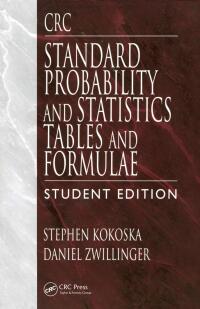 Imagen de portada: CRC Standard Probability and Statistics Tables and Formulae, Student Edition 1st edition 9780849300264