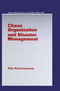 Imagen de portada: Chaos Organization and Disaster Management 1st edition 9780824747152