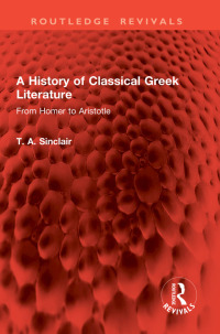 Cover image: A History of Classical Greek Literature 1st edition 9781032869711