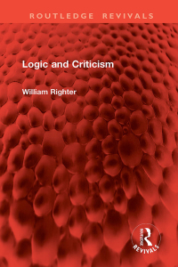 Imagen de portada: Logic and Criticism 1st edition 9781032889122