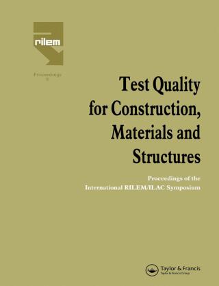 Cover image: Test Quality for Construction, Materials and Structures 1st edition 9780412394508