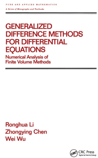 Cover image: Generalized Difference Methods for Differential Equations 1st edition 9780824703301