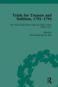 صورة الغلاف: Trials for Treason and Sedition, 1792-1794, Part II vol 6 1st edition 9781138765443