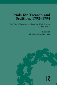 Omslagafbeelding: Trials for Treason and Sedition, 1792-1794, Part II vol 7 1st edition 9781138765450