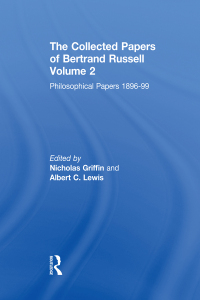 Cover image: The Collected Papers of Bertrand Russell, Volume 2 1st edition 9780415098632