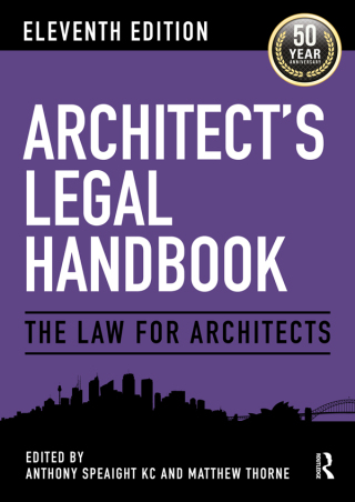 Cover image: Architect's Legal Handbook 11th edition 9781032830698