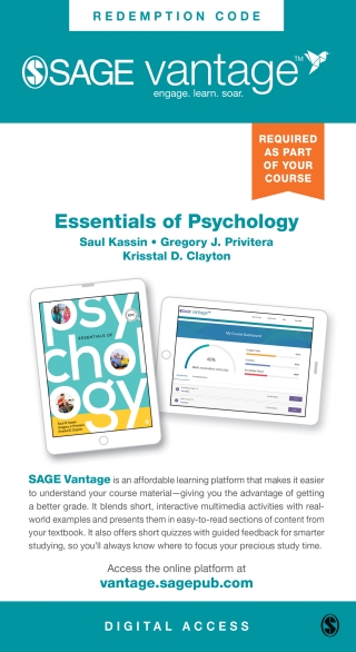 Cover image: Sage Vantage: Essentials of Psychology 1st edition 9781071821183