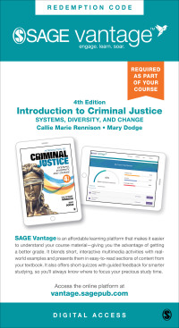 Cover image: Sage Vantage: Introduction to Criminal Justice: Systems, Diversity, and Change 4th edition 9781071821350