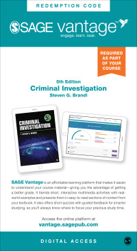Cover image: Sage Vantage: Criminal Investigation 5th edition 9781071821374