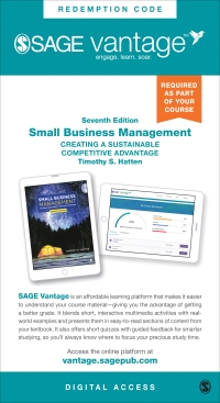 Cover image: Sage Vantage: Small Business Management: Creating a Sustainable Competitive Advantage 7th edition 9781071854556