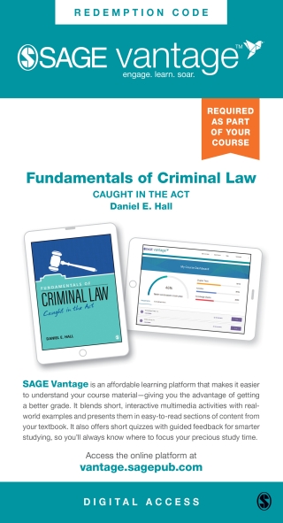 Cover image: Sage Vantage: Fundamentals of Criminal Law: Caught in the Act 1st edition 9781071871164