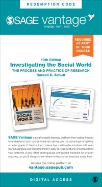 Cover image: Sage Vantage: Investigating the Social World: The Process and Practice of Research 10th edition 9781071817056