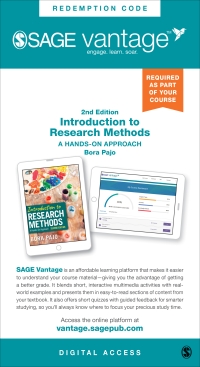 Imagen de portada: Sage Vantage: Introduction to Research Methods: A Hands-on Approach 2nd edition 9781544391700
