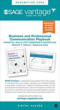 Titelbild: Sage Vantage: Business and Professional Communication Playbook: Essential Skills for Tomorrow's Workplace 1st edition 9781071802939
