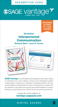Omslagafbeelding: Sage Vantage: Interpersonal Communication 5th edition 9781071852330