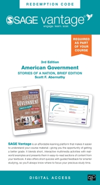 صورة الغلاف: Sage Vantage: American Government: Stories of a Nation, Brief Edition 3rd edition 9781071890660