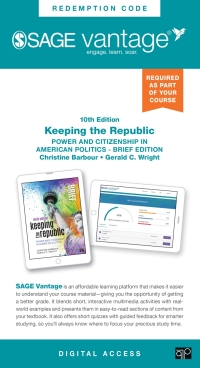 Imagen de portada: Sage Vantage: Keeping the Republic: Power and Citizenship in American Politics - Brief Edition 10th edition 9781071890684