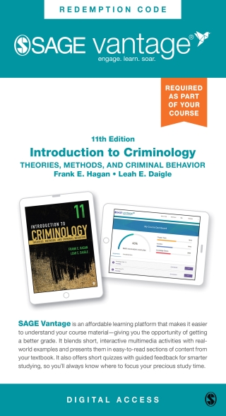 Cover image: Sage Vantage: Introduction to Criminology: Theories, Methods, and Criminal Behavior 11th edition 9781071890844