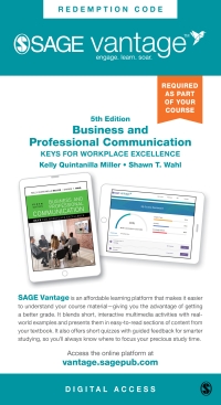 Imagen de portada: Sage Vantage: Business and Professional Communication: KEYS for Workplace Excellence 5th edition 9781071890929