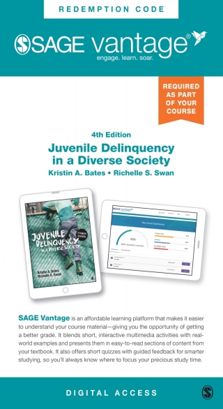 Imagen de portada: Sage Vantage: Juvenile Delinquency in a Diverse Society 4th edition 9781071891056