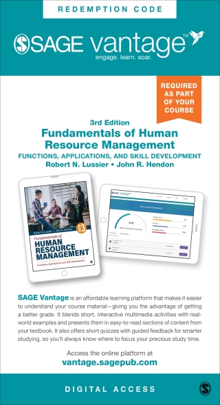 Cover image: Sage Vantage: Fundamentals of Human Resource Management: Functions, Applications, and Skill Development 3rd edition 9781071891179