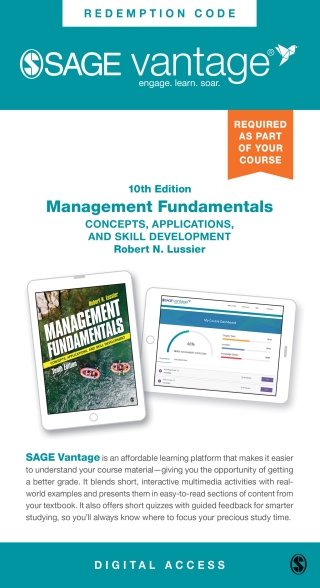 Cover image: Sage Vantage: Management Fundamentals: Concepts, Applications, and Skill Development 10th edition 9781071891230