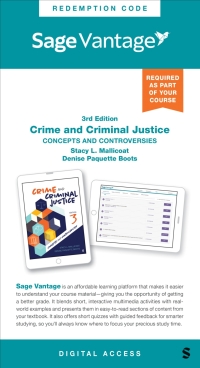 صورة الغلاف: Sage Vantage: Crime and Criminal Justice: Concepts and Controversies 3rd edition 9781071914076