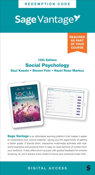 Sage Vantage: Social Psychology 12th edition | 9781071914212