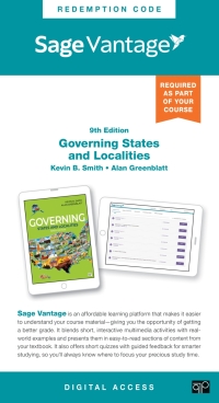 Cover image: Sage Vantage: Governing States and Localities 9th edition 9781071914809