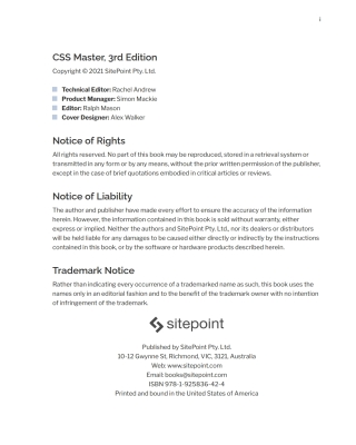 Cover image: CSS Master 3rd edition 9781925836424