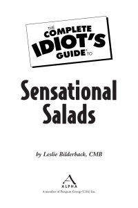 Cover image: The Complete Idiot's Guide to Sensational Salads 9781592578252
