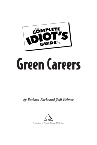 Cover image: The Complete Idiot's Guide to Green Careers 9781592578924