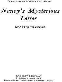 Cover image: Nancy Drew 08: Nancy's Mysterious Letter 9780448095080