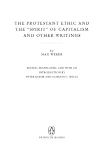 Cover image: The Protestant Ethic and the "Spirit" of Capitalism 9780140439212