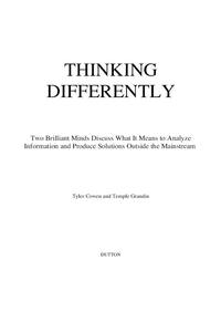 Cover image: Thinking Differently