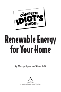 Cover image: The Complete Idiot's Guide to Renewable Energy for Your Home 9781592579174