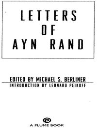 Cover image: Letters of Ayn Rand 9780452274044