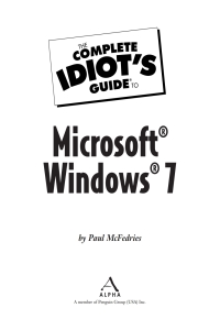 Cover image: The Complete Idiot's Guide to Microsoft Windows 7 9781592579549