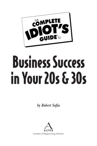 Cover image: The Complete Idiot's Guide to Business Success in Your 20s and 30s 9781592579365