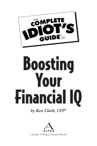 Cover image: The Complete Idiot's Guide to Boosting Your Financial IQ 9781592579419