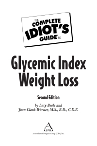 Cover image: The Complete Idiot's Guide to Glycemic Index Weight Loss 2nd edition 9781592578559