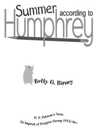 Cover image: Summer According to Humphrey 9780399247323