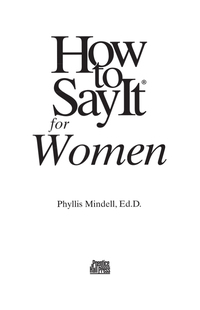 Cover image: How To Say It for Women 9780735202221