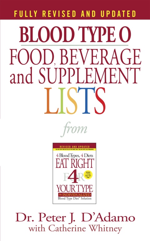 Blood Type O Food, Beverage and Supplement Lists - FULL INSTANT DOWNLOAD | PDF DOCX EPUB