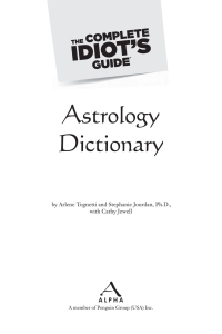 Cover image: The Complete Idiot's Guide Astrology Dictionary 9781592579877
