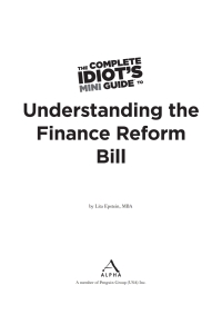 Cover image: The Complete Idiot's Mini Guide to Understanding the Finance Reform Bill 9781101463291