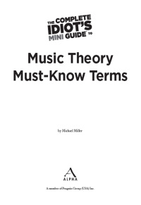 Cover image: The Complete Idiot's Mini Guide to Music Theory Must-Know Terms 9780241886328