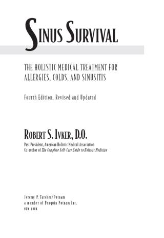 Cover image: Sinus Survival 9781585420582
