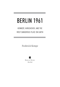 Cover image: Berlin 1961 9780399157295