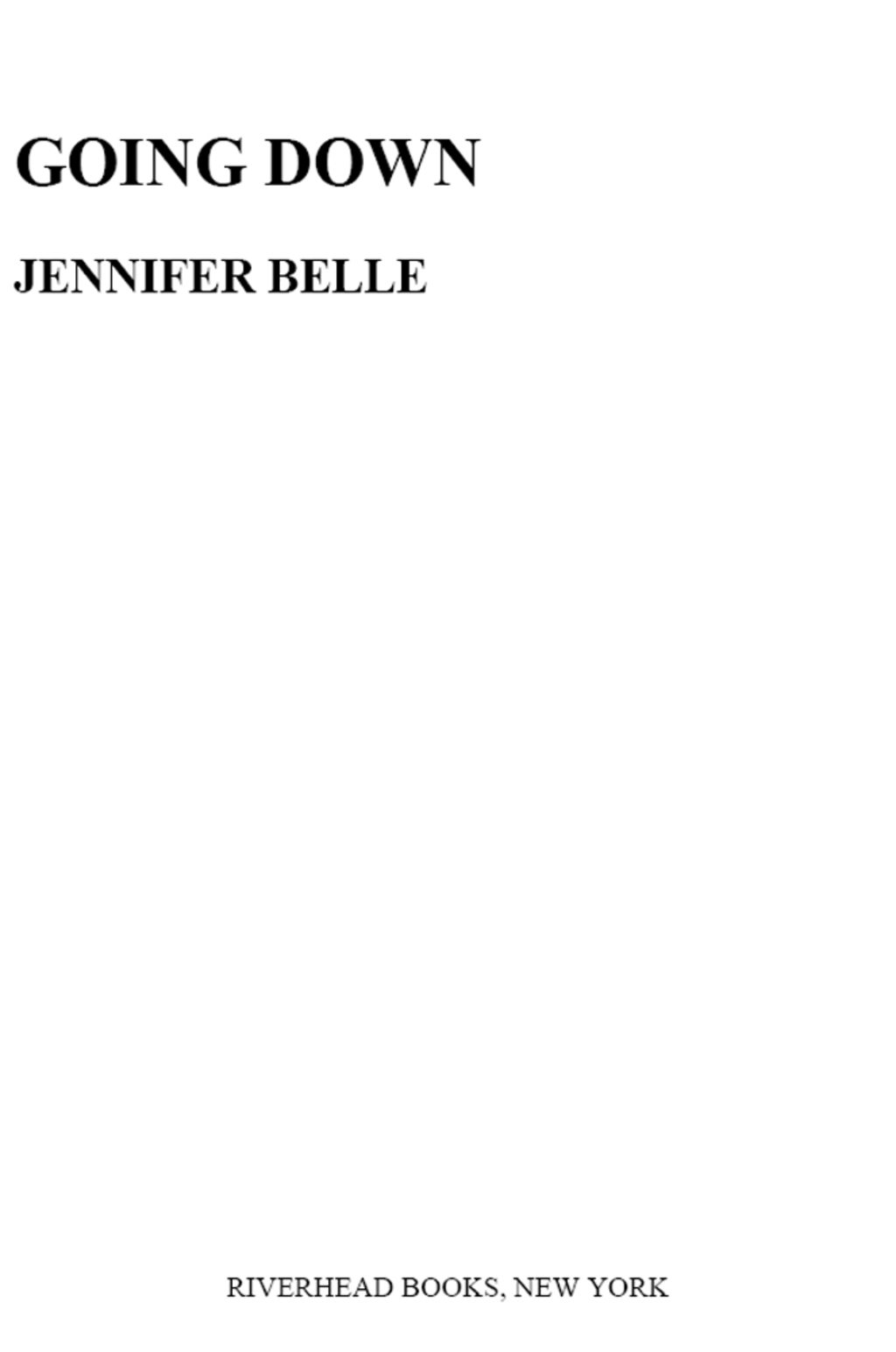 Going Down (eBook)